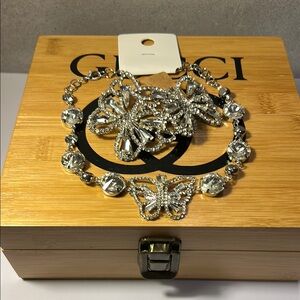 Elegant Silver Butterfly Jewelry Set
